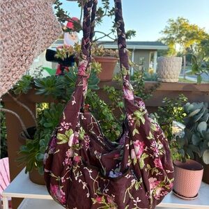 Floral Brown Shoulder Bag